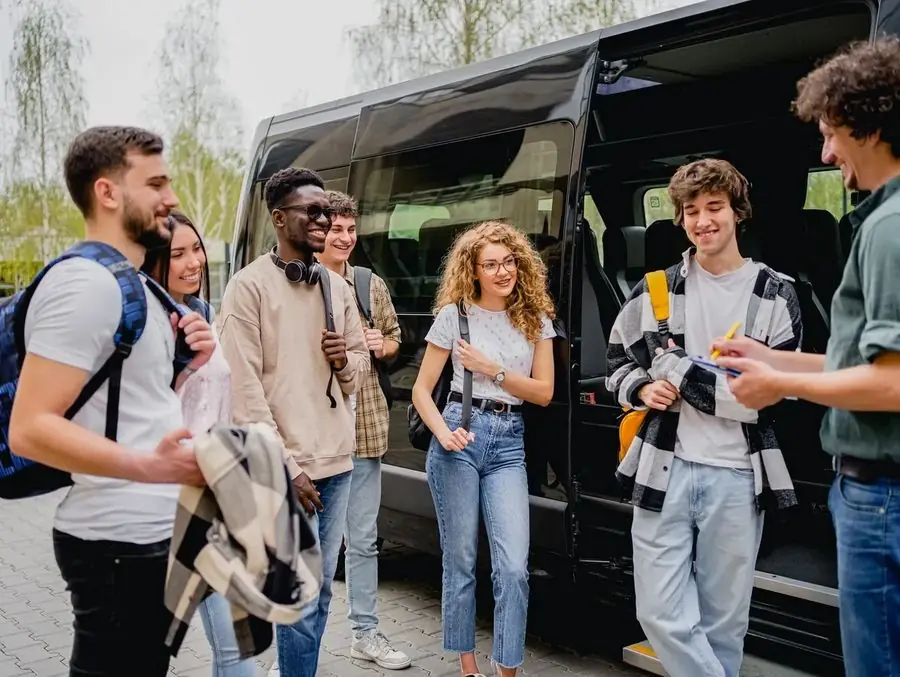 Group of guests travelling together for an event